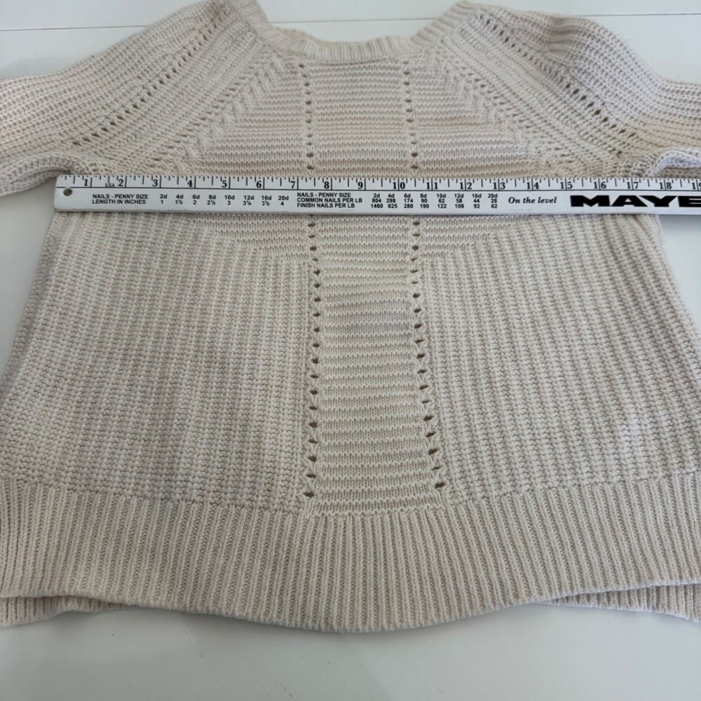 J.Crew Women's Sweater Cream Cotton Wool Knit Normcore Cottage Minimalist XS - Picture 9 of 11